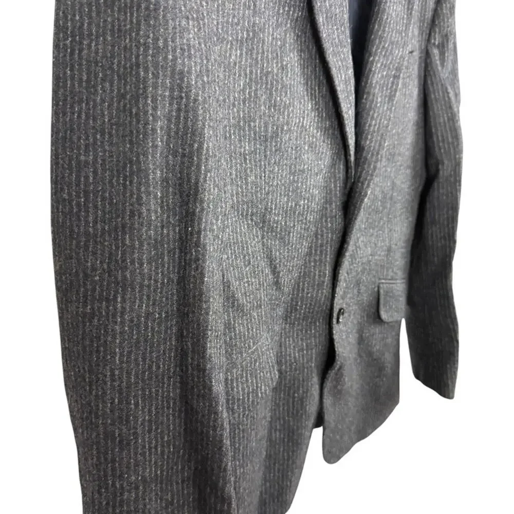 Banana Republic 100% Wool Striped Navy Suit Jacket Blazer Double Vent sz 40S